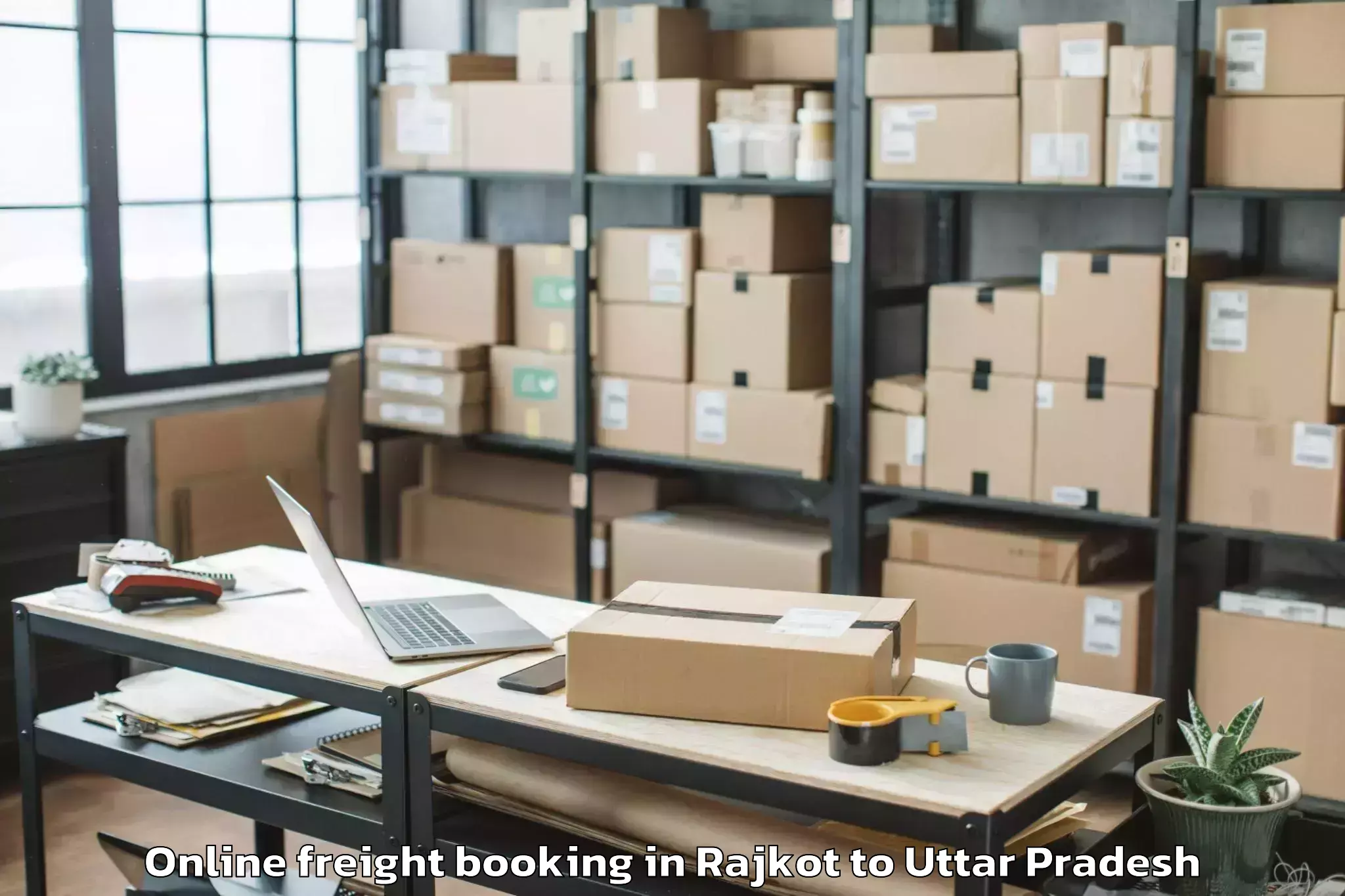 Book Rajkot to Sawayajpur Online Freight Booking Online